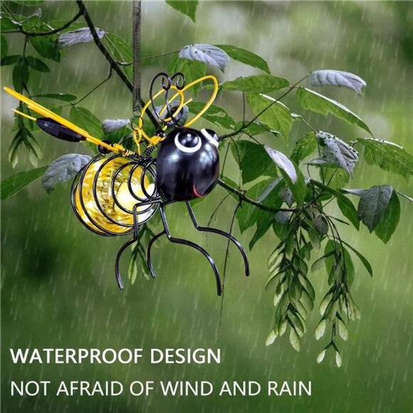 Solar Garden Lantern Outdoor Decorative Waterproof LED Bug Lights Tabletop - Picture 3 of 7